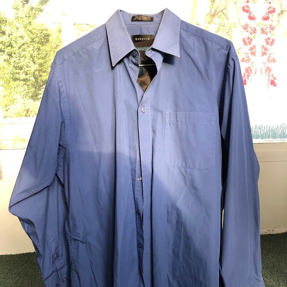 Blue men shirt 55%cotton45%polyester 16